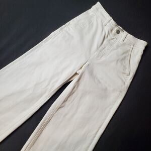 Everlane Women's Size 0 Cropped Wide Leg Denim Pants White